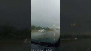 Car Hydroplanes and hits wall on Briley Parkway