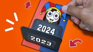 COOL! Happy New Year Card 2024 Paper Craft With Pomni The Amazing Digital Circus