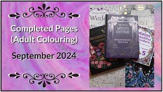 September 2024 Completed Pages (Adult Colouring Books and Downloads)