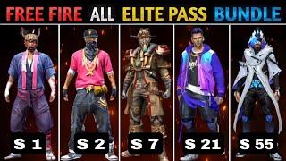 ALL ELITE PASS BUNDLE SEASON 1 TO ALL || FREE FIRE ALL ELITE PASS BUNDLE || ALL ELITE PASS FREE FIRE