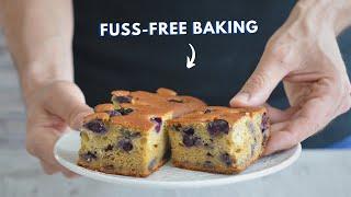 Easy blueberry cake. HIGH IN PROTEIN! No scales needed!