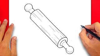 How to draw Rolling Pin - Easy Drawing Rolling Pin