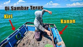 Kiri kanan Pancing diserang ikan | Mancing di laut