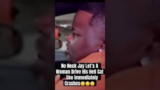 No Neck Jay Crashes HellCat ️ #funnymike #druski #yslwoody #cristianoronaldo #mrbeast #lamborghini