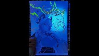 差点就要加班重画了！《隐形画》 #画画 #鸣潮#鸣潮赞妮#鸣潮索拉里斯最强摄影师招募 #创意美术#绘画#动漫人物#绘画教学#技巧教学