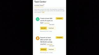 How to claim binance cash voucher || Reward center redeem || Binance task center complete live