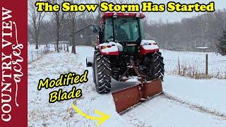 The Snow Storm is Here.  Modifying the Grader Blade to Plow Snow.