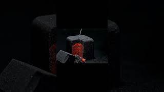 Slicing a Glowing LAVA Sand Cube!  (Crunchy ASMR) #shorts