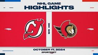 NHL Highlights | Devils vs. Senators - October 17, 2024