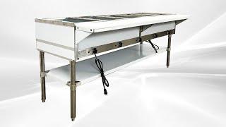 ServIt EST-5WE Five Pan Open Well Electric Steam Table with Undershelf -  220V 4200W NH-5-220