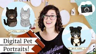 Custom Pet Portraits in Procreate - Cute Digital Art Timelapse (iPad Pro and Apple Pencil 2)
