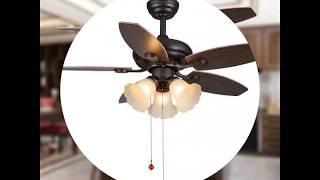 Wood blades electric ceiling fan with light_ UNI-108-1