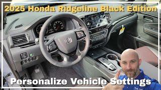 2025 Honda Ridgeline Black Edition Vehicle Settings