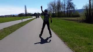 SkateDance to Dancing Queen (ABBA) on a bike track by a lake