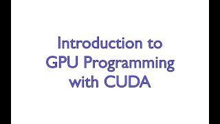 Intro to GPU Programming