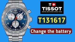 How to change the battery TISSOT PRS 516 CHRONOGRAPH T131.617.11