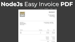 Nodejs Easy PDF Invoice Generator .