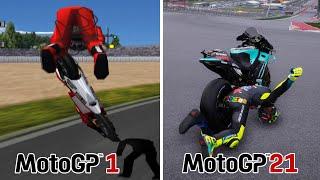 EVOLUTION CRASH IN MOTOGP GAMES From 2000 To 2021