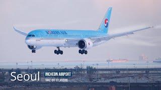 Snowy Incheon Airport, takeoff and landing of large aircraft [ICN/RKSI]