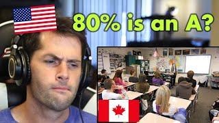 American Reacts to High School in Canada vs. America