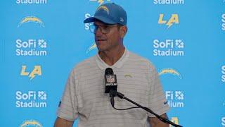 Jim Harbaugh Postgame Press Conference vs Raiders | LA Chargers