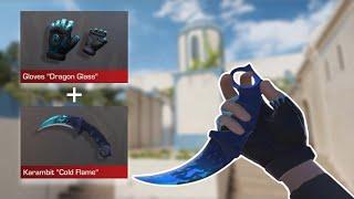 gloves dragon glass + karambit cold flame | сет стандофф 2