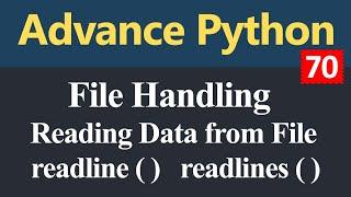 Reading Data from file using readline and readlines Method in Python (Hindi)