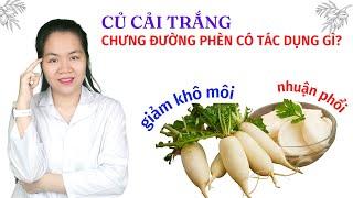 Củ cải trắng chưng đường phèn giúp nhuận phổi, trị ho giảm tình trạng khô môi, nứt nẻ