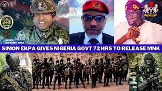 E Don Red! Simon Ekpa Gives Nig Govt 72 Hrs To Release MKN & Other Biafrans Detained In Nig Prisons