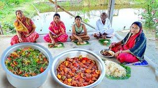 সপ্তমী স্পেশাল রান্না আর খাওয়া দম ফ্রায়েড রাইস, চিলি চিকেন, চাটনি || dum fried rice recipe