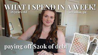 What I Spend In a Week | paying off $20k of debt, living in scranton pa