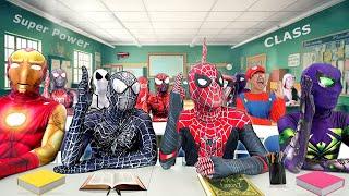 ( Season 1 ) What If ALL SuperHeroes In 1 Class ??? ( SpiderMan Bros , Irỏn Man , Deadpoo  , Venom )