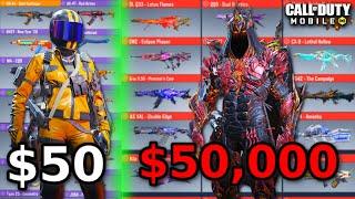 $50 vs $50,000 COD MOBILE ACCOUNT