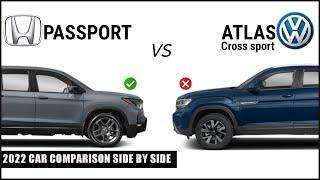 Honda Passport vs Volkswagen Atlas Cross Sport | 2022 full detail comparison side by side