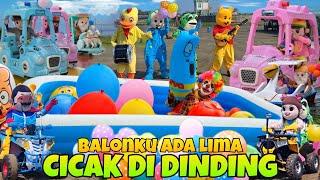 KUMPULAN BADUT LUCU DAN ONDEL ONDEL JOGET LAGU BALONKU ADA LIMA 🟡🟢 LIRIK LAGU CICAK DI DINDING ‼️