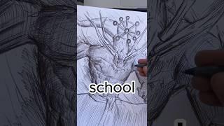 DRAWING ON THE FIRST DAY OF SCHOOL #art #drawing #sketchbook #school #sketch