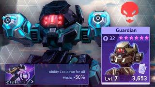 Guardian Railgun Overload: -50% CD Modifier | Mech Arena