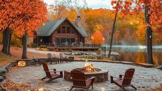 Autumn's Cozy Retreat Warm Fire, Calming Lake, And Rustling Leaves For Peaceful Sleep | ASMR