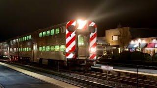 A few Metra trains after sunset in Crystal Lake, Illinois (12/29/2024)