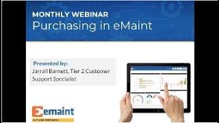 Web Workshop: Purchasing in eMaint X4