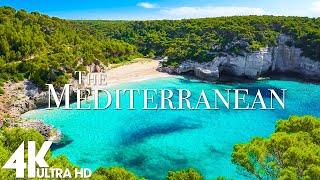 FLYING OVER MEDITERRANEAN SEA (4K UHD) - Relaxing Music Along With Beautiful Nature - TV 4K