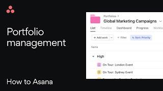 Manage projects with portfolios in Asana