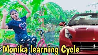 Monika Learning Cycle | comedy video | funny video | Prabhu sarala lifestyle