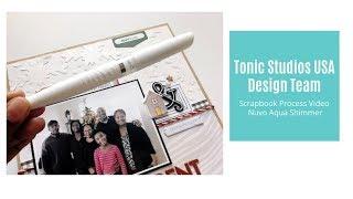 Custom Scrapbook Background | Tonic Nuvo Aqua Flow Pen