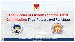 CMTA Essentials: The Bureau of Customs and the Tariff Commission