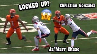 Christian Gonzalez ‘LOCKED UP’ Ja’Marr Chase  (WR Vs CB) Bengals Vs Patriots 2024 highlights