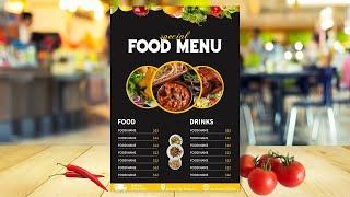 Restaurant Menu Card design | Adobe Illustrator |tutorial