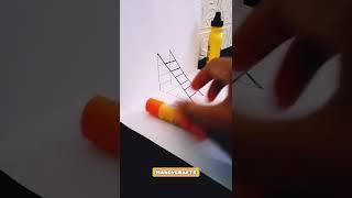 How to draw 3D Stairs optical illusion