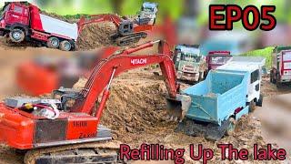 Borey RC teams is refilling up the lake near construction site. EP 05 #excavator #rccars #rctrucks