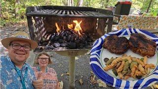 Smoky Mountain Picnic / Grilling Out Hamburgers and Pork Chops and River Sounds 2024 Wears Valley